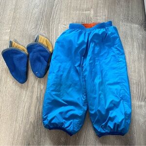 Patagonia Reversible Quilted Pants 12-24 mos- estimated, free Synchilla booties